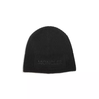 Шерстяная шапка-бини с логотипом Moncler
