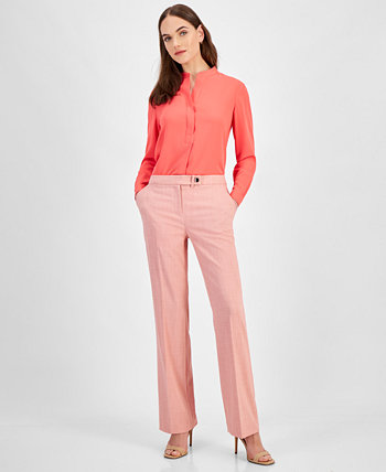 Women's Twill Extended-Tab Mid Rise Pants Anne Klein