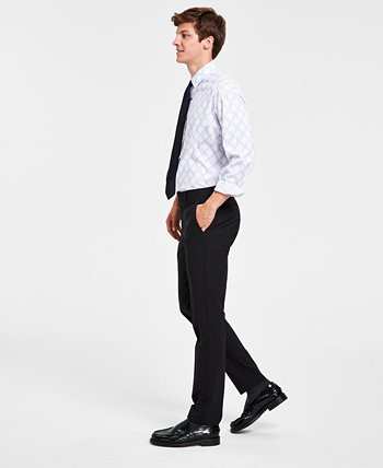 Мужской однотонный обтягивающий костюм из устойчивой к морщинке шерстяного костюма с раздельными брюками, созданный для Macy's Bar III