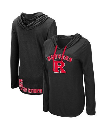 Женская черная легкая футболка с капюшоном и длинными рукавами Rutgers Scarlet Knights My Lover Colosseum