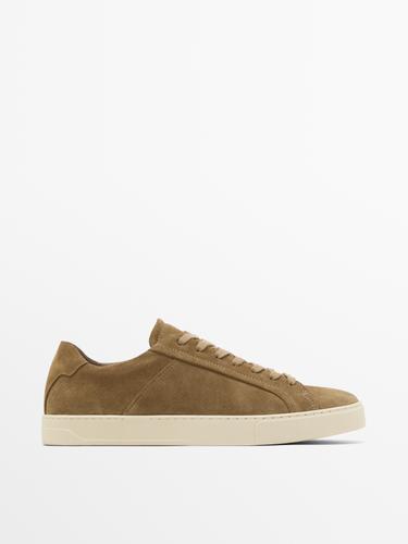 Split suede trainers Massimo Dutti