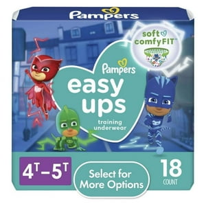 Pampers Easy Ups PJ Masks Training Pants Toddler Boys Size 4T-5T, 18 Ea, 2 Pack Pampers