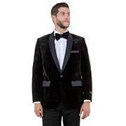 Men's Velvet Slim-fit Blazer W/ Satin Shawl Collar Tazzio