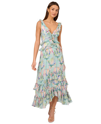Women's Floral-Print Ruffled Maxi Dress Adrianna by Adrianna Papell