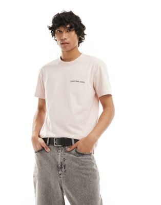 Calvin Klein Jeans institutional T-shirt in sepia rose Calvin Klein