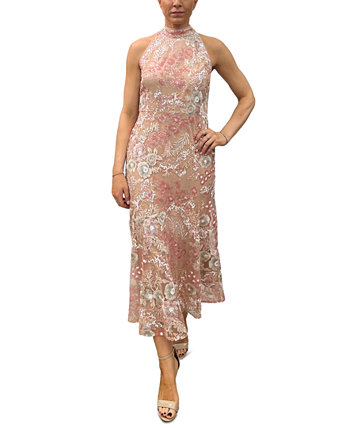 Женское кружевное платье без рукавов с цветочным принтом и пайетками Sam Edelman