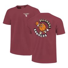 Youth Crimson Oklahoma Sooners Comfort Colors Basketball T-Shirt Image One