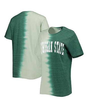 Женская зеленая рваная футболка Michigan State Spartans Find Your Groove с разделенным краем Gameday Couture