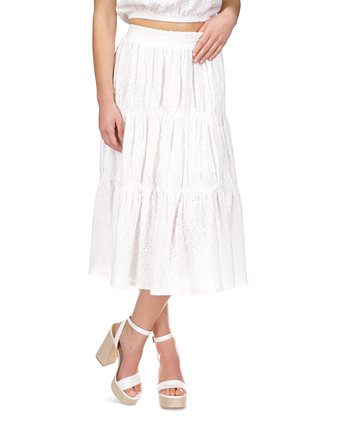 Женская многоярусная юбка-миди с рюшами и люверсами Michael Kors