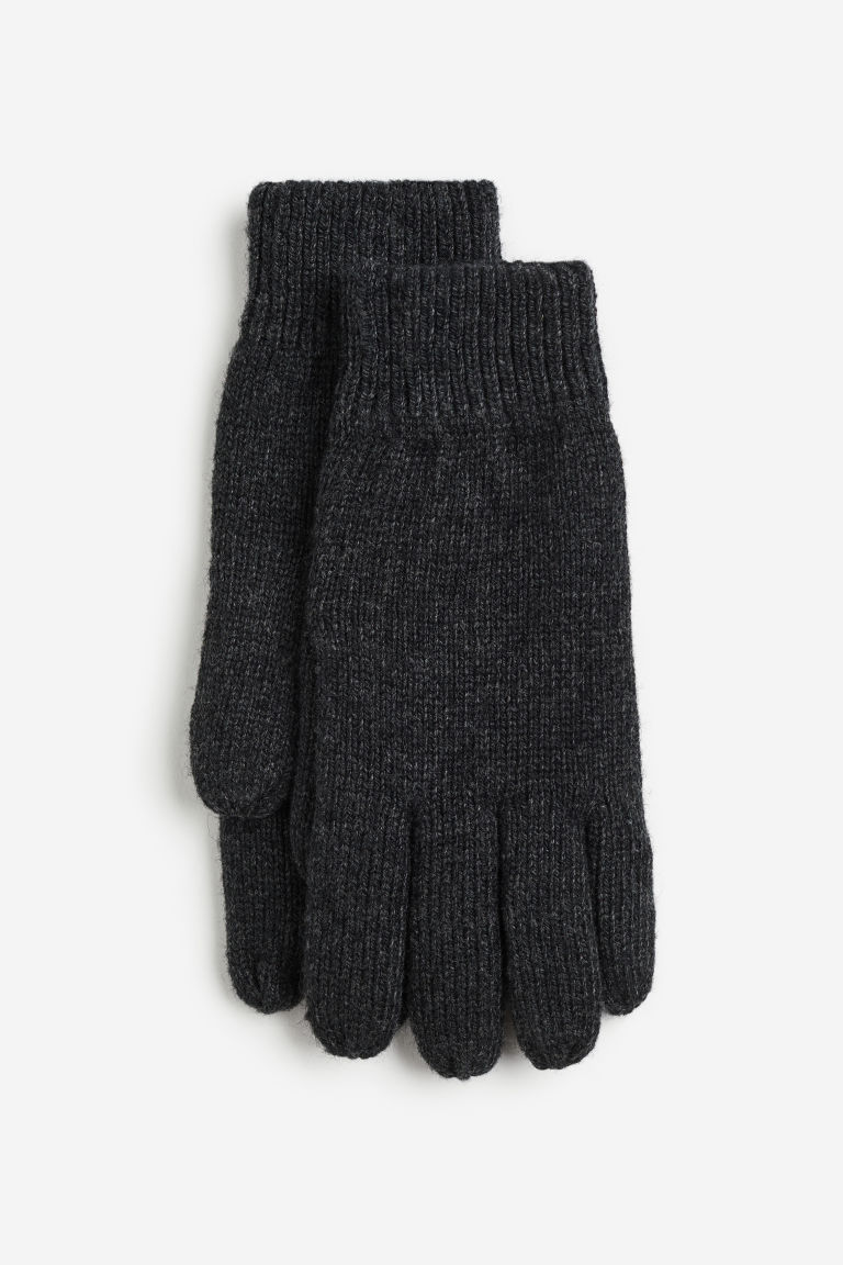 Вязаные перчатки из смесовой шерсти H&M