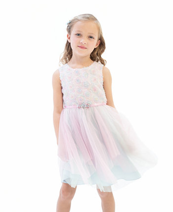 Сутажное вечернее платье без рукавов с 3D-принтом для маленьких девочек Rare Editions