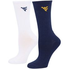 Женские темно-синие/белые носки ZooZatz West Virginia Mountaineers, комплект из 2 четверть длины ZooZatz
