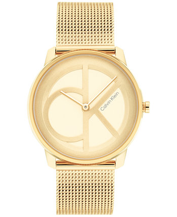 Часы-браслет с золотистой сеткой, 35 мм Calvin Klein
