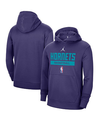 Мужская фиолетовая толстовка с капюшоном Charlotte Hornets 2022/23 Spotlight для тренировок на корте Jordan
