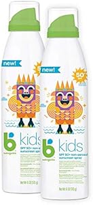 Babyganics SPF 50 Kids Sunscreen Spray | UVA UVB Protection | Octinoxate & Oxybenzone Free | Water Resistant, 6 Ounce (Pack of 2) Babyganics