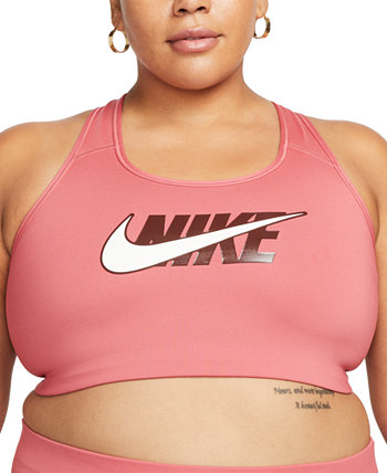 Women's Plus Size Dri-FIT Swoosh Icon Clash Medium Impact Sports Bra Nike