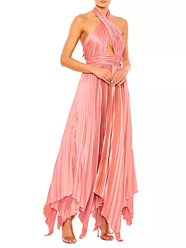 Женский Сарафан MAC DUGGAL Pleated Satin Halterneck MAC DUGGAL