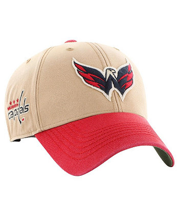 Мужская регулируемая шляпа цвета хаки, красного цвета с потертостями Washington Capitals Dusted Sedgwick MVP '47 Brand
