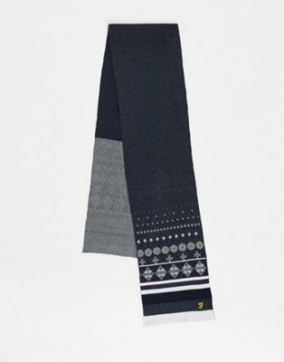 Темно-серый шарф Fair Isle с логотипом Farah Farah