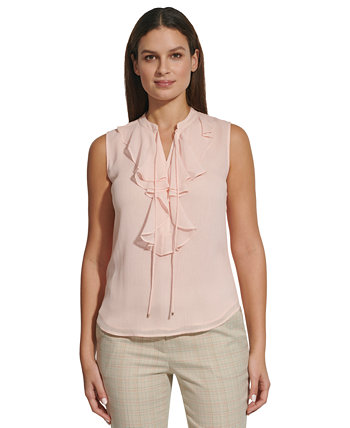 Женская блузка с рюшами и воротником-стойкой Tommy Hilfiger