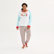 Plus Size Jammies For Your Families® Sweater Knit Mama Elf Top & Bottoms Pajama Set by Cuddl Duds® Cuddl Duds