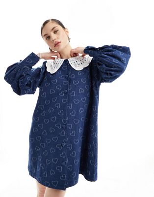 Джинсовое мини-платье с воротником-сердечком Sister Jane — часть комплекта Sister jane