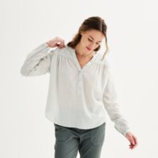 Женская футболка на пуговицах с длинными рукавами Sonoma Goods For Life® SONOMA