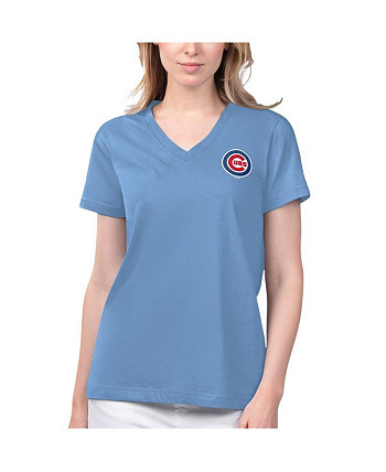 Голубая женская футболка с v-образным вырезом Chicago Cubs Game Time Margaritaville