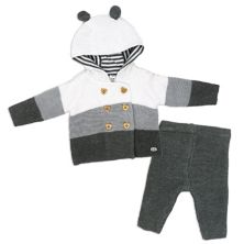 Baby Boys and Girls Knit Hooded Cardigan and Pants, 2 Piece Set Rock A Bye Baby Boutique