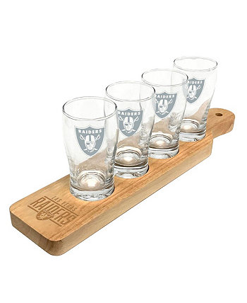 Las Vegas Raiders Four-Pack Beer Flight Glass Set Logo Brand