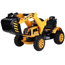 Aosom 6V Electric Kids Ride On Toy Digger Construction Excavator Tractor Vehicle Digger Toy Moving Forward Backward Aosom