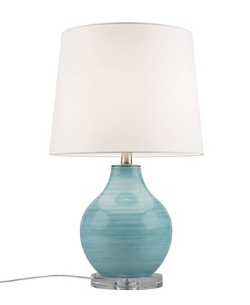 Blue Aqua Swirl Blown Glass Table Lamp Hampton Hill