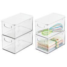 Пластиковая кухонная корзина для хранения продуктов mDesign с ручками, крышкой, 4 шт. MDesign