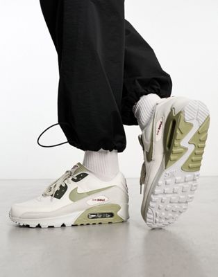Мужские кроссовки для повседневной жизни Nike Air Max 90 в бежевом и хаки цвете Nike