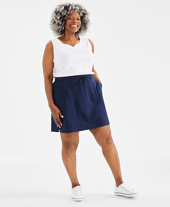 Plus Size Solid Pull-On Skort, Created for Macy's Style & Co