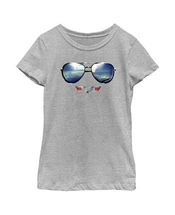 Детская футболка Top Gun Aviator с отражающим логотипом и солнцезащитными очками для девочек Paramount Pictures