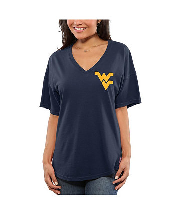 Women's Navy West Virginia Mountaineers Oversized T-shirt Spirit Jersey