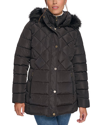 Женское пуховое пальто с капюшоном и отделкой из искусственного меха для миниатюрных размеров, созданное для Macy's Tommy Hilfiger