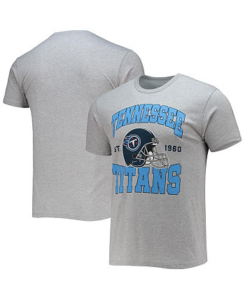 Мужская футболка Tennessee Titans со шлемом цвета меланжевого серого цвета Junk Food