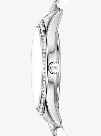 Часы Mini Lauryn Pavé серебристого цвета Michael Kors