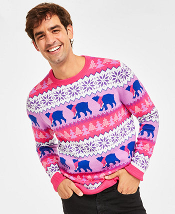 Мужской свитер Holiday Lane Santa Bear, созданный для Macy's Charter Club