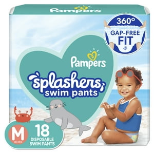 Pampers Splashers Snug Fit Swim Diapers, Size M, 18 ct Pampers