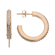 diamond fascination 14k gold hoop earrings