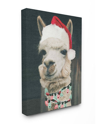 Картина на холсте "Рождественская лама", 16 "x 20" Stupell Industries
