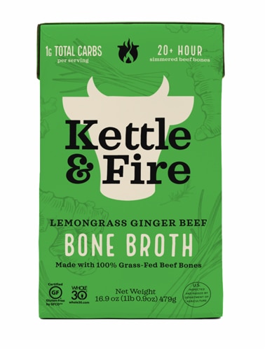 Kettle & Fire Лемонграсс имбирный бульон на говяжьих костях - 16,9 унции Kettle & Fire