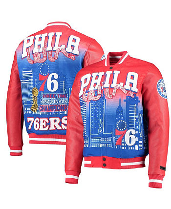 Мужская красная куртка Philadelphia 76ers Remix Varsity с молнией во всю длину Pro Standard