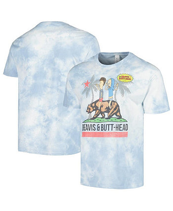 Мужская и женская белая футболка с рисунком Beavis and Butt-Head Riding Cali Bear Mad Engine