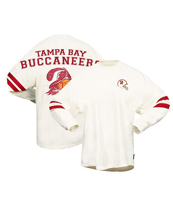 Женская кремовая футболка Tampa Bay Buccaneers Gridiron Classics в стиле ретро с эффектом потертости Spirit Jersey