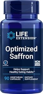 Life Extension Optimized Saffron Extract with Satiereal, 90 Veg Caps - 88.25 mg Life Extension