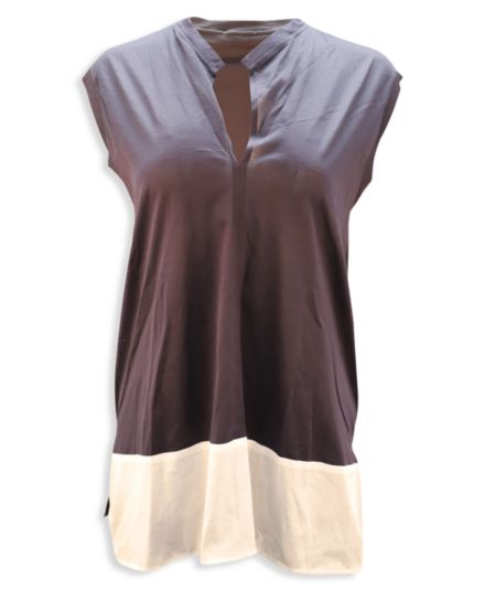 Jil Sander Sleeveless Tunic Blouse In Multicolor Cotton Jil Sander